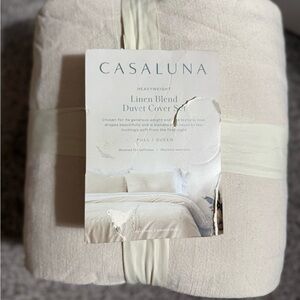 Casaluna Heavyweight Linen Blend Duvet Cover Set - Soft Cream Full/Queen